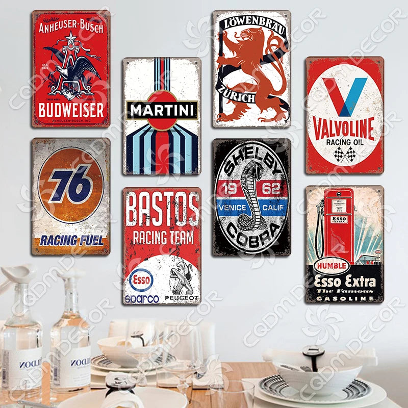 Vintage Gas Station Metal Signs