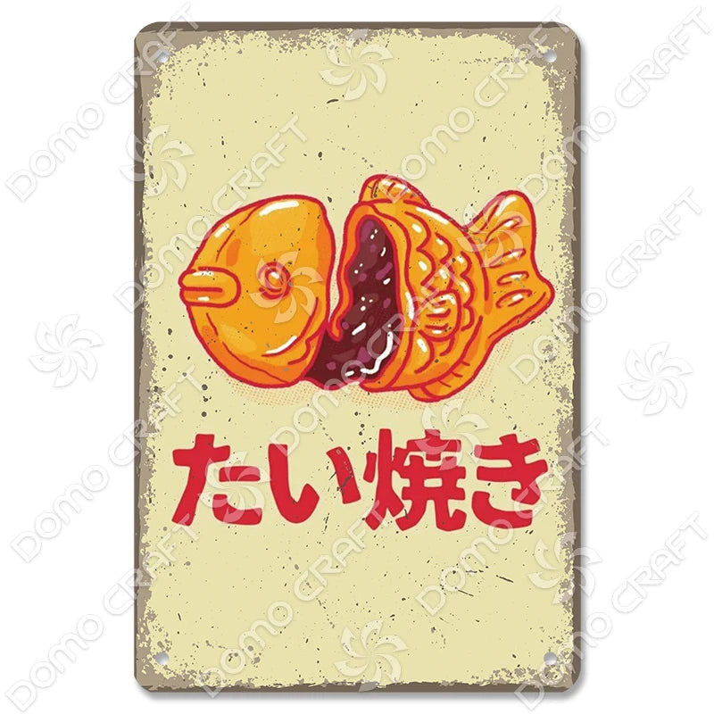 Vintage Japanese Foods Metal Signs