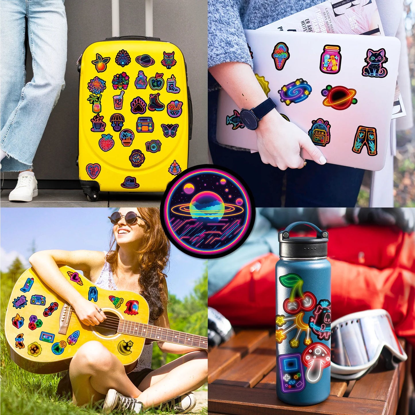 50pcs Cool Neon Graffiti Stickers