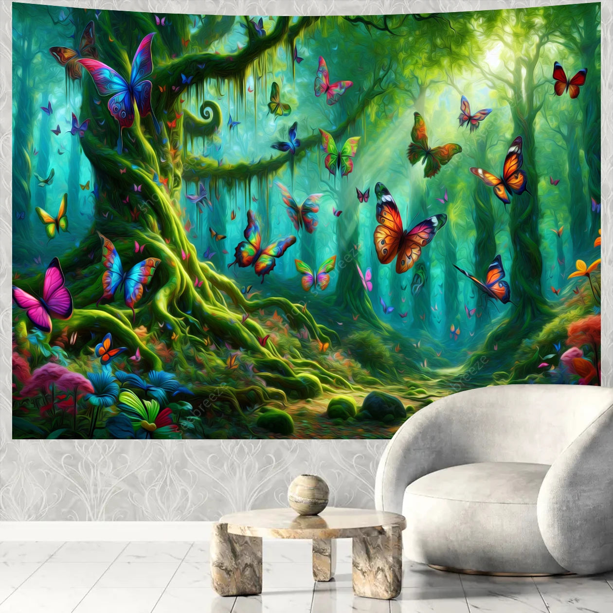 Butterfly UV Reactive Psychedelic Tapestries