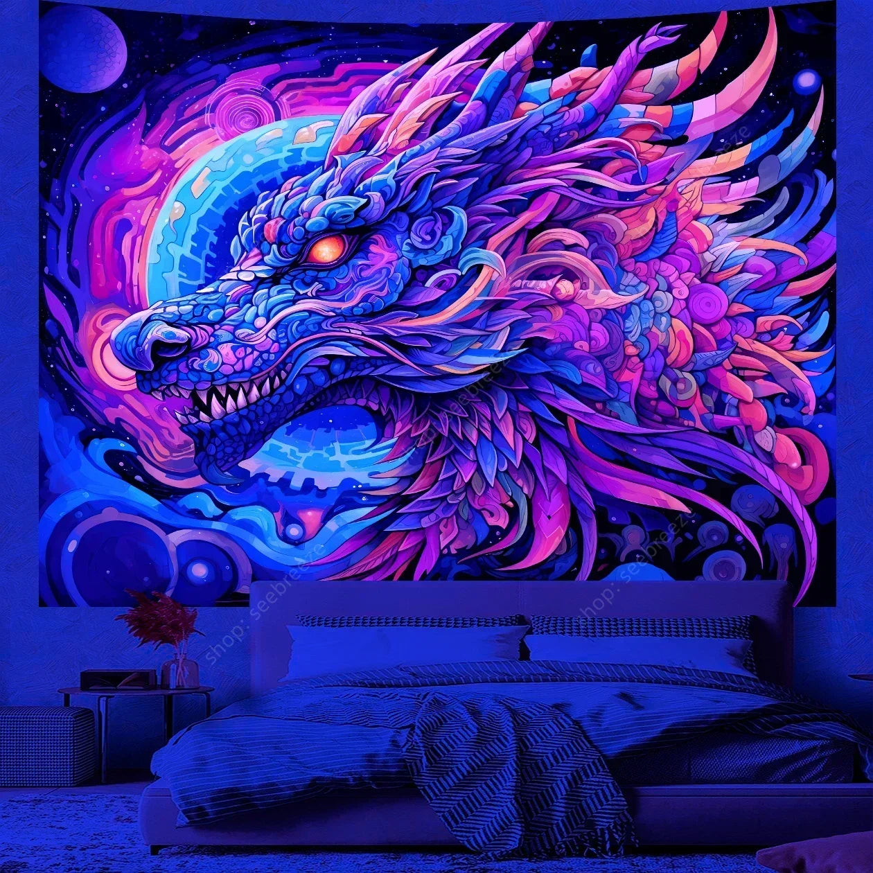 Dragon UV Reactive Tapestries