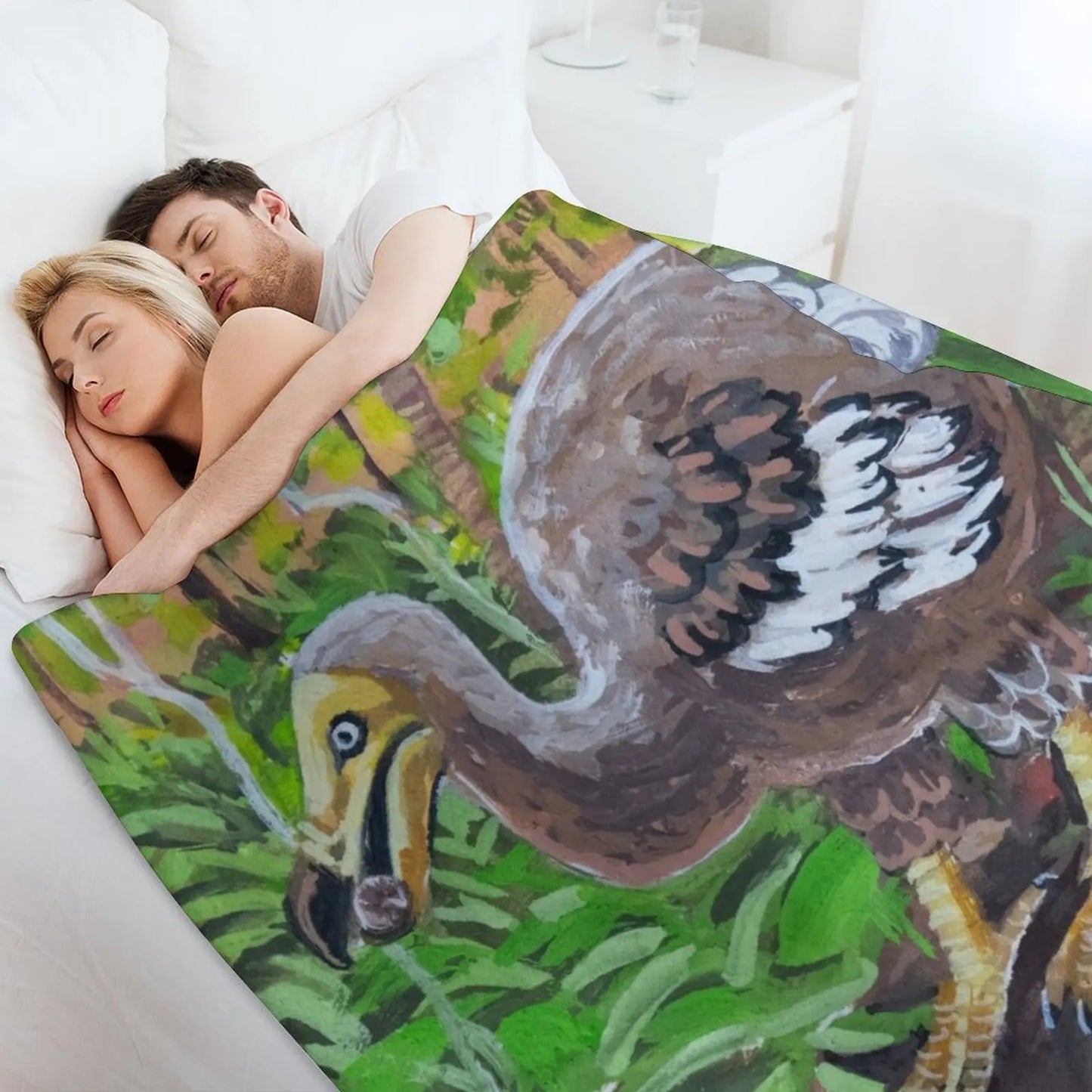Dodo Gouache Painting Throw Blanket
