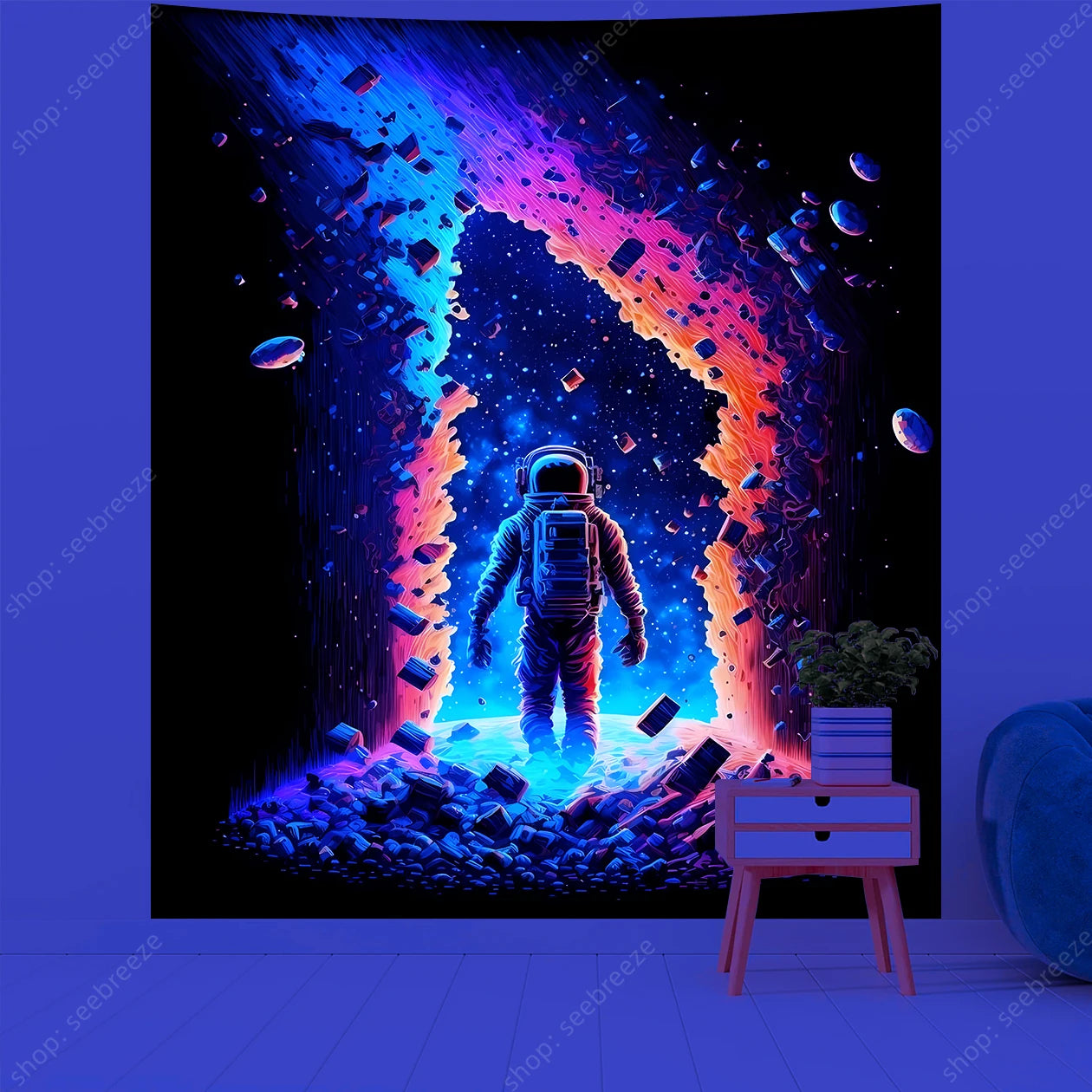 Astronaut UV Reactive Tapestries