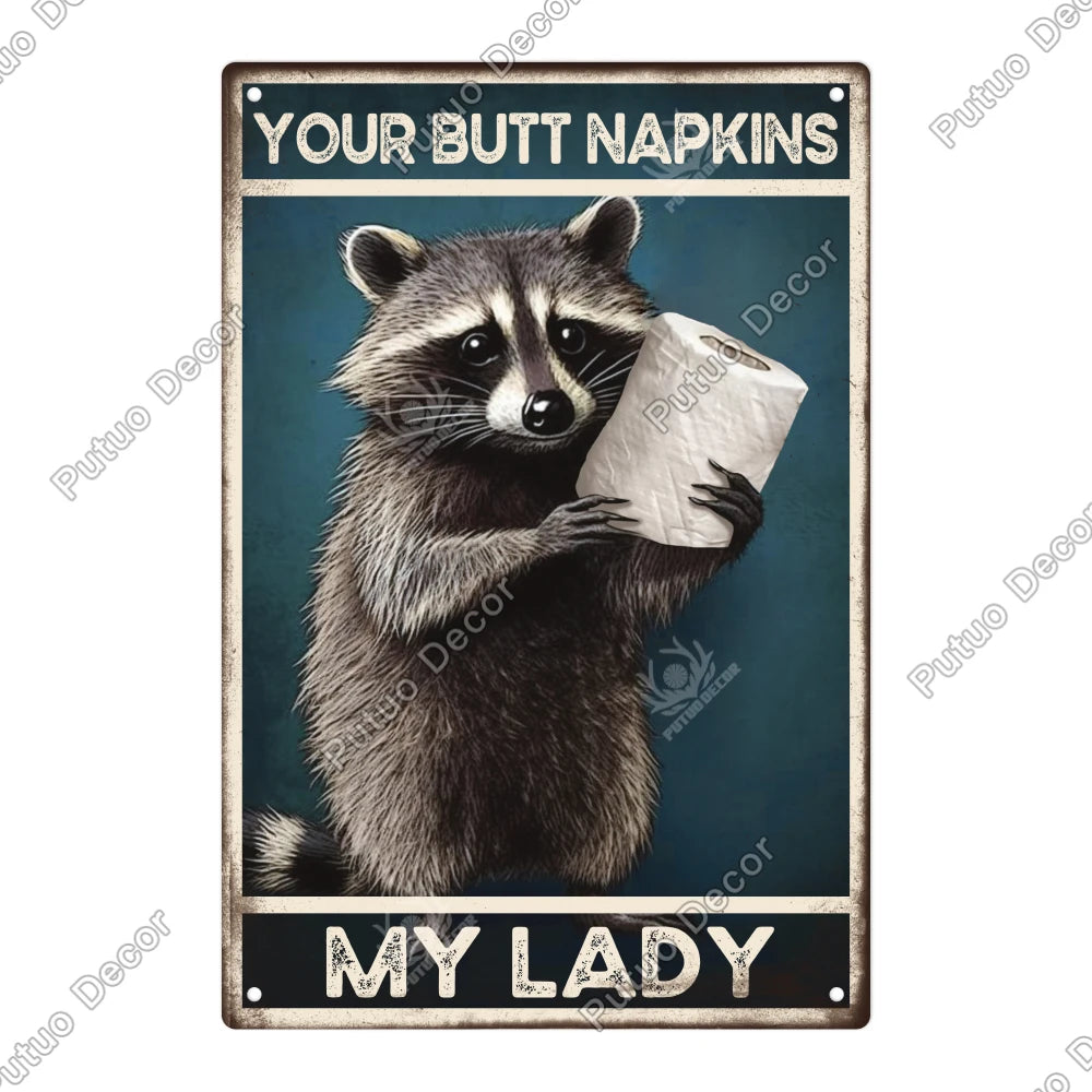 Funny Bathroom Decor Metal Signs