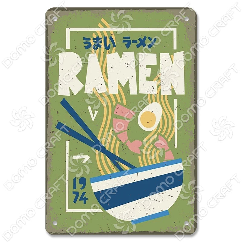Vintage Japanese Foods Metal Signs