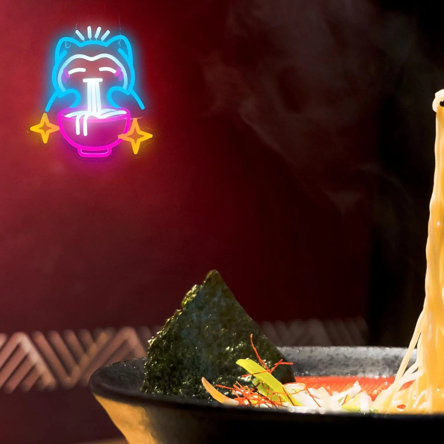 Snorlax Eating Ramen Neon LED Sign