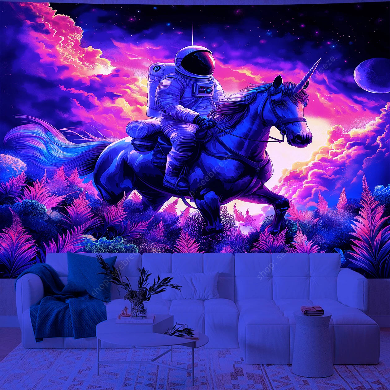 Astronaut UV Reactive Tapestries