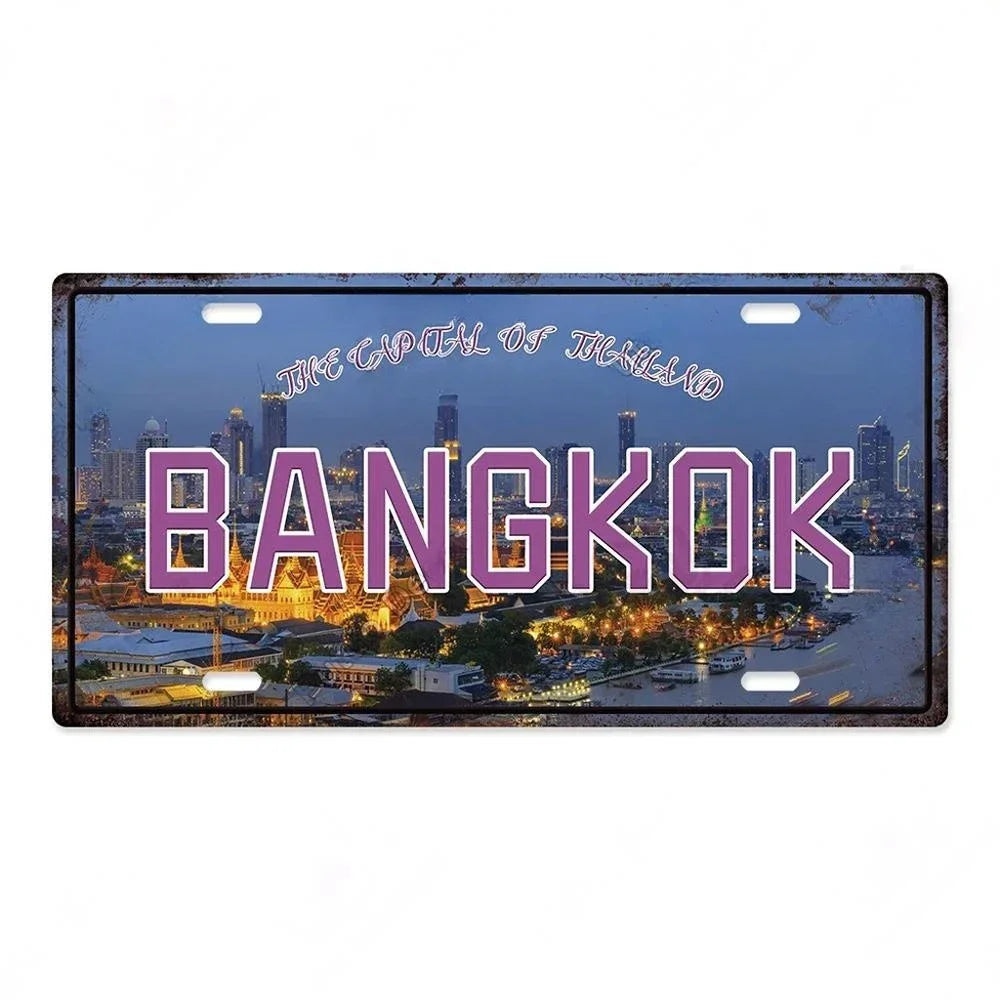 Capital City License Plate Metal Signs