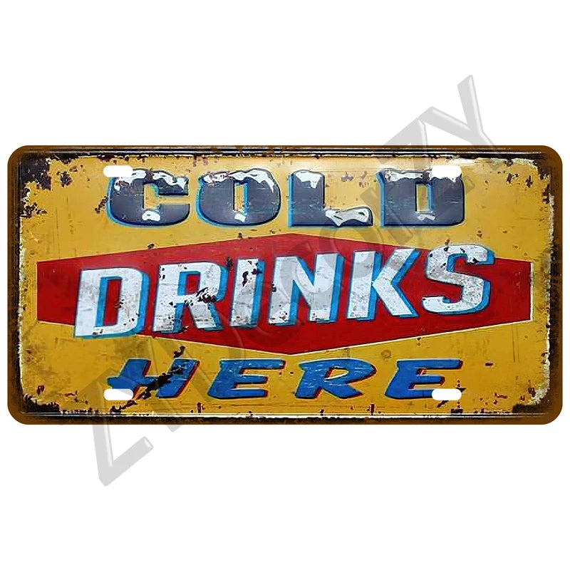Funny Vintage Metal Signs Beer/Coffee