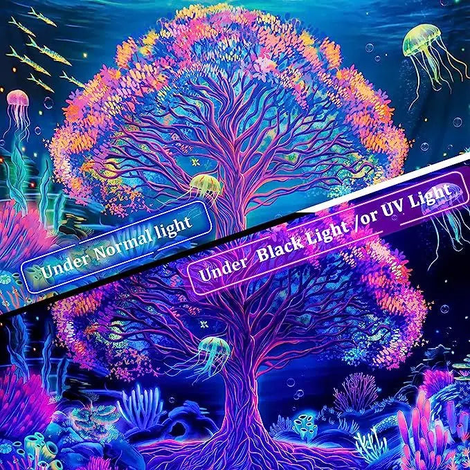 Psychedelic UV Reactive Tapestries