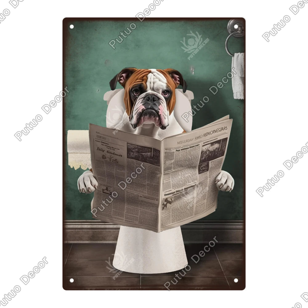Funny Bathroom Decor Metal Signs
