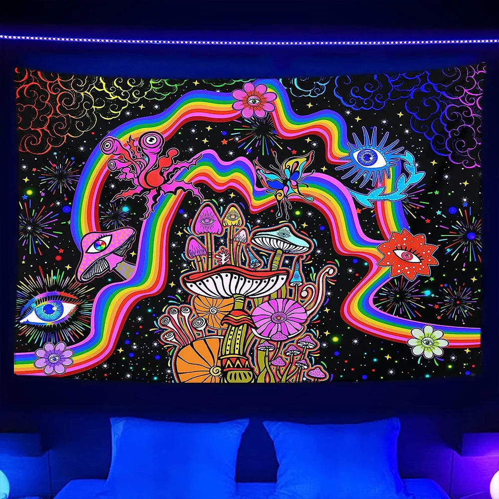 Psychedelic UV Reactive Tapestries