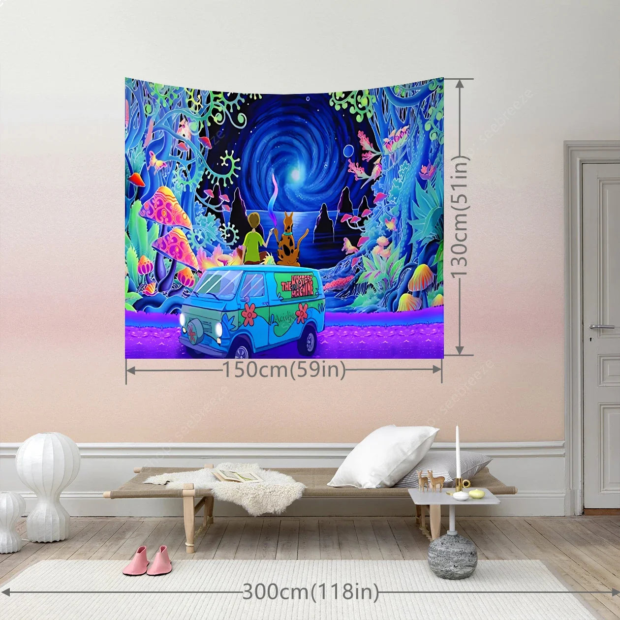 Scooby Doo Psychedelic Tapestry