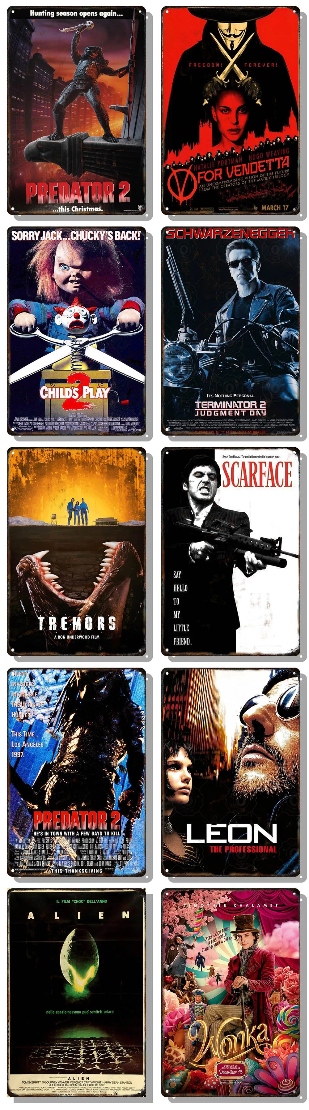 Popular Movie Metal Signs