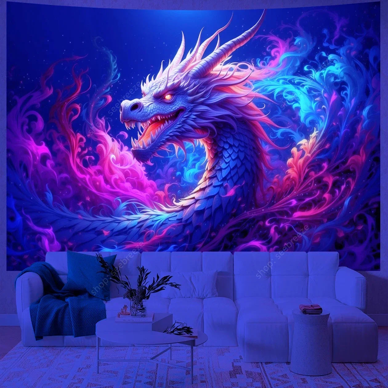 Dragon UV Reactive Tapestries