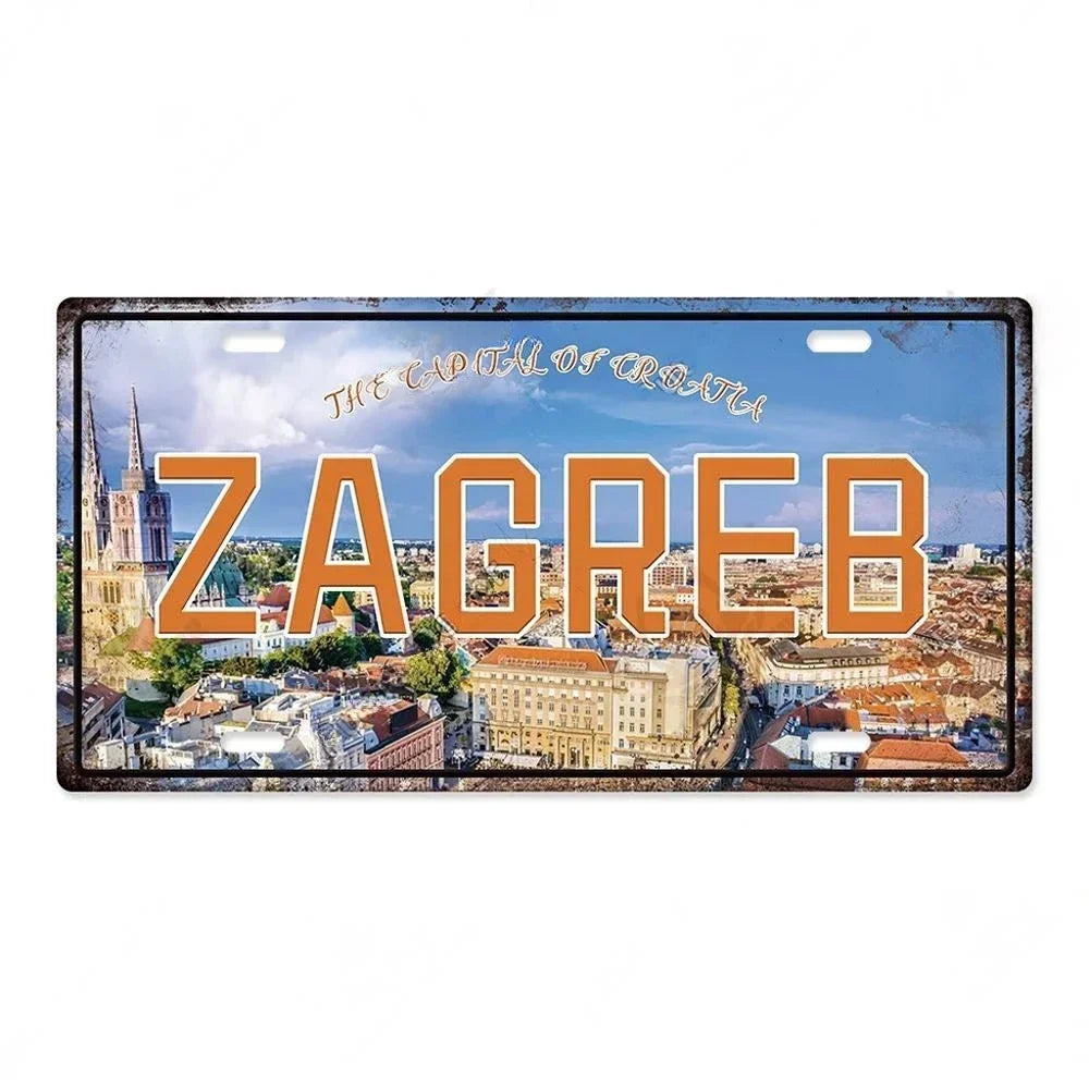 Capital City License Plate Metal Signs