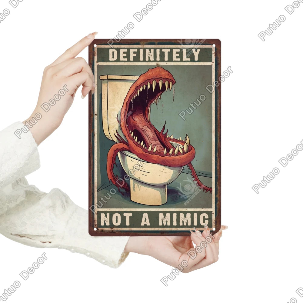 Funny Bathroom Decor Metal Signs