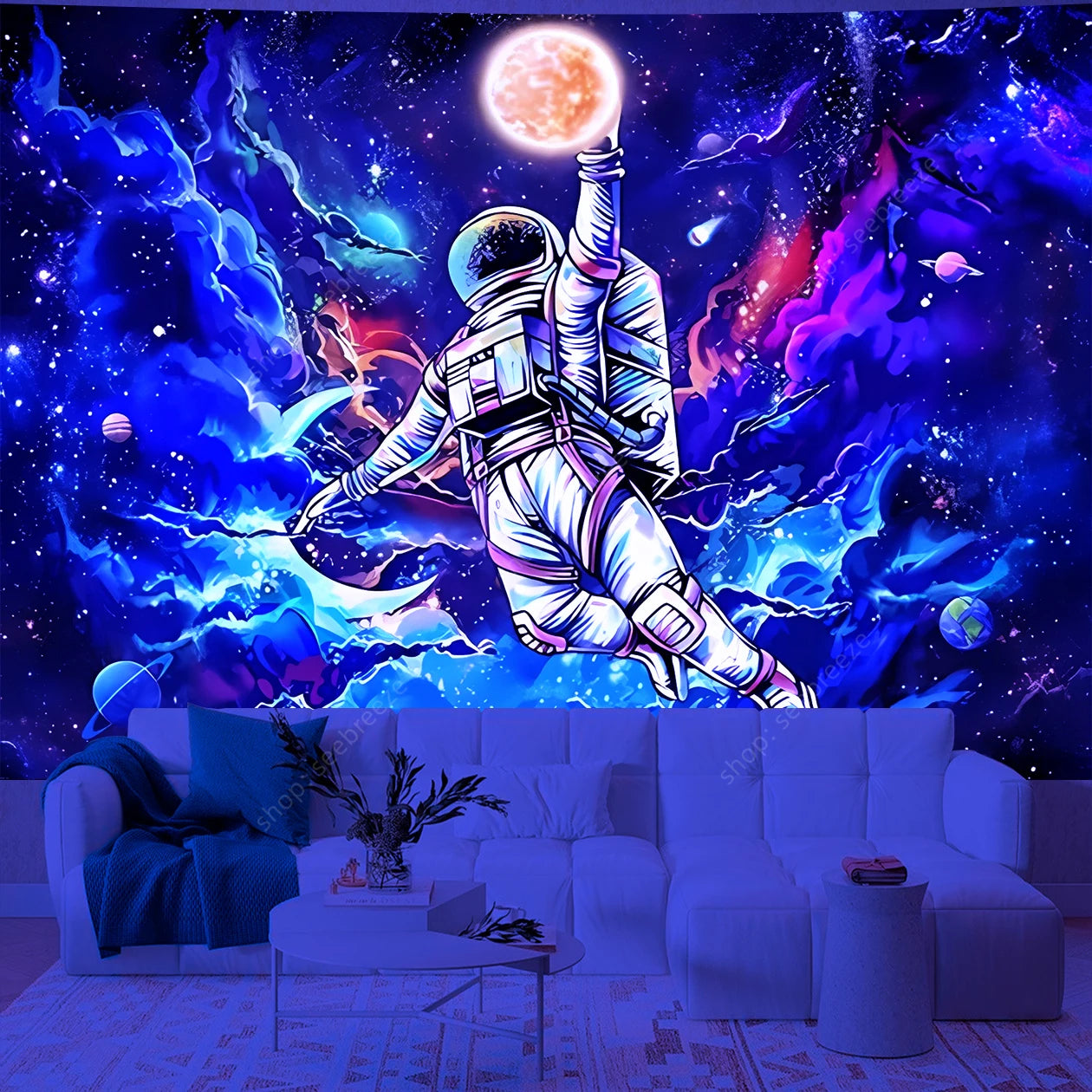 Astronaut UV Reactive Tapestries