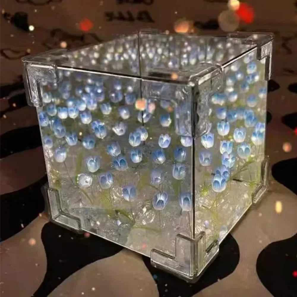 Tulip Cube Three-Dimensional Small Night Lamp