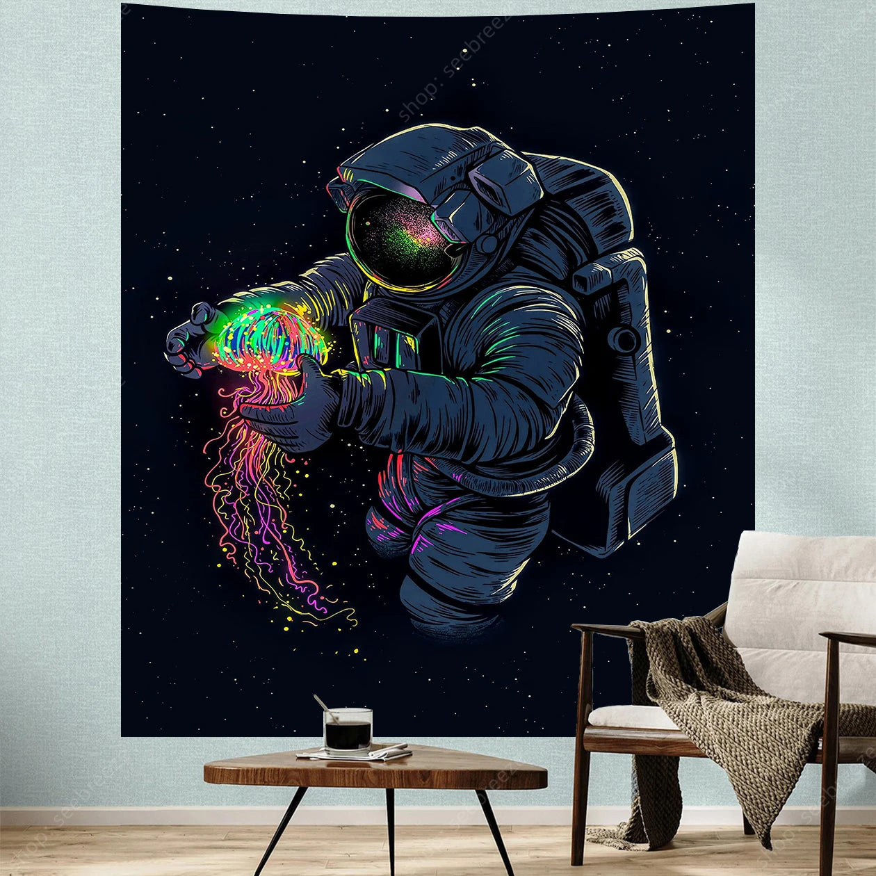 Astronaut UV Reactive Tapestries