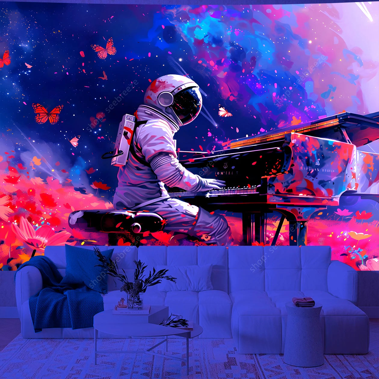 Astronaut UV Reactive Tapestries