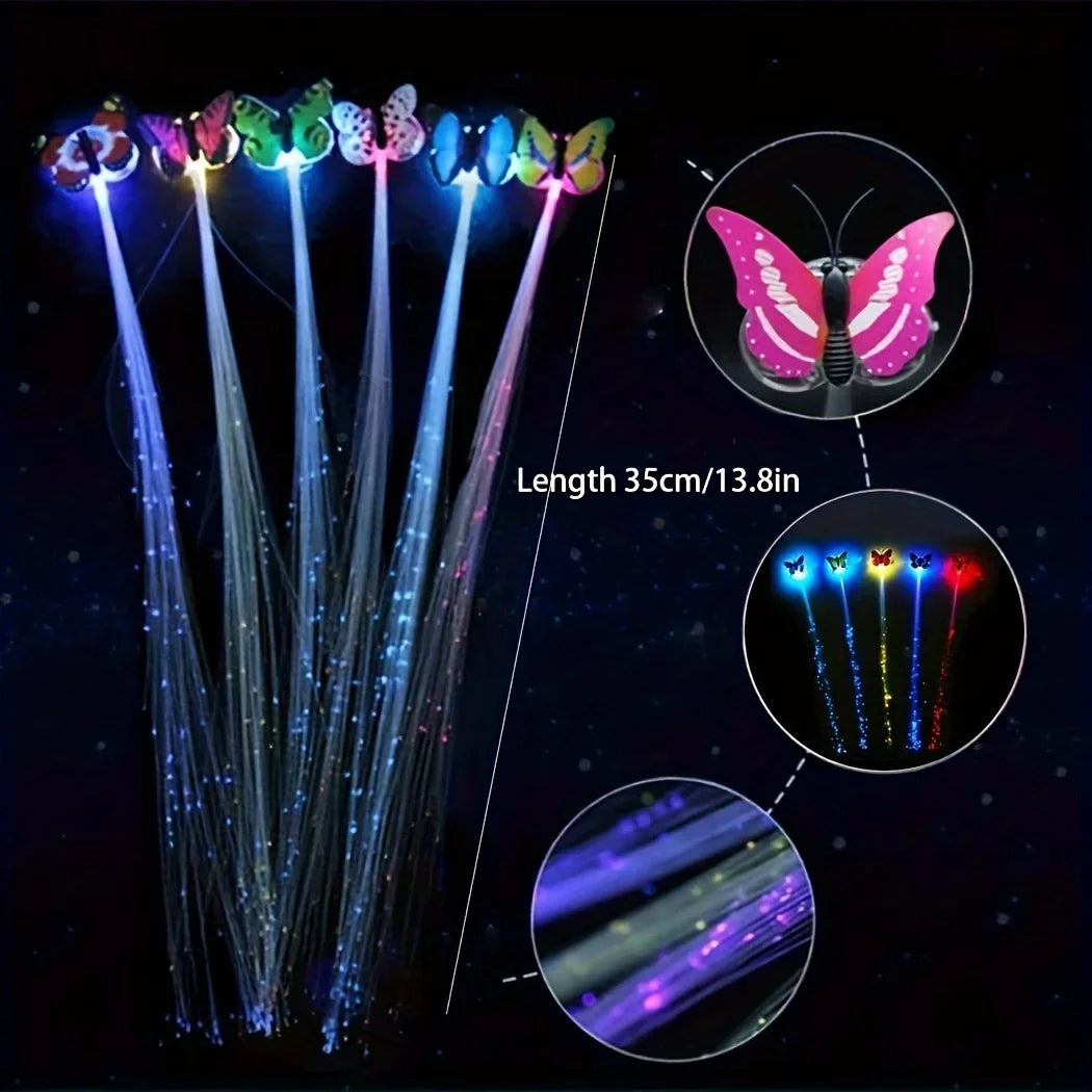 1pc-5pcs, LED Butterfly Hair Clips