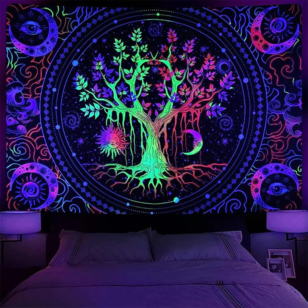Psychedelic UV Reactive Tapestries
