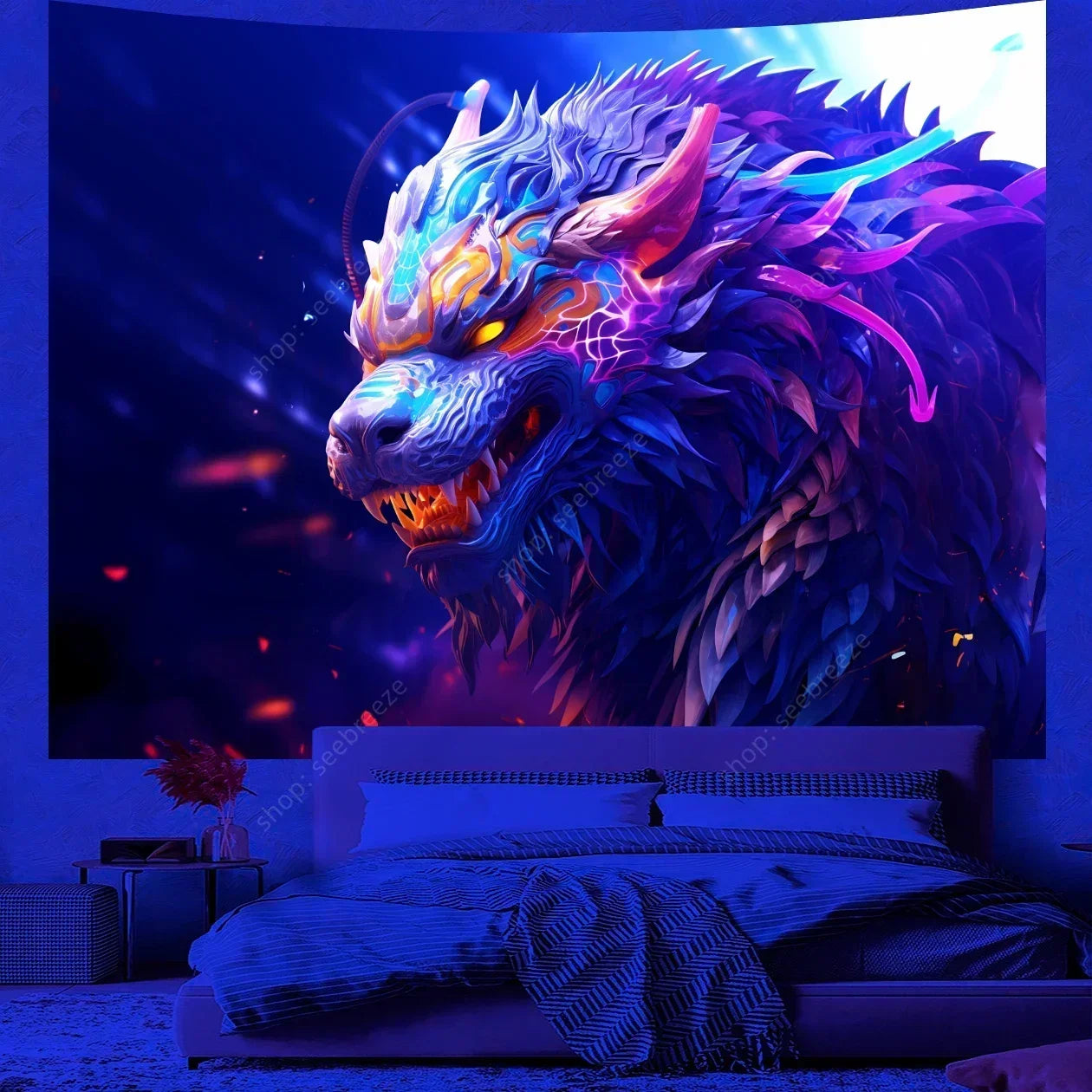 Dragon UV Reactive Tapestries