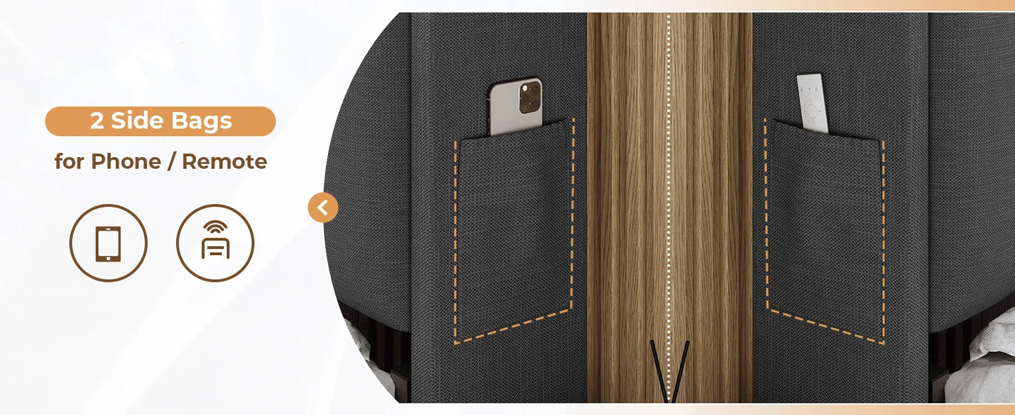 Floating Bedframe with extra Storage and Charging Station
