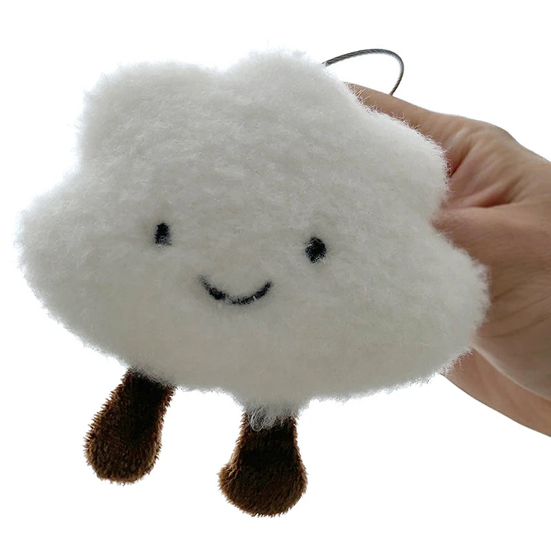 Cute Plush White Cloud Keychain