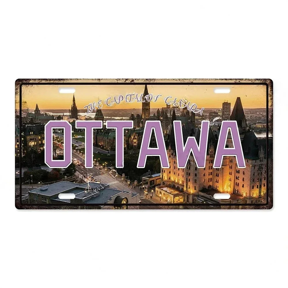 Capital City License Plate Metal Signs
