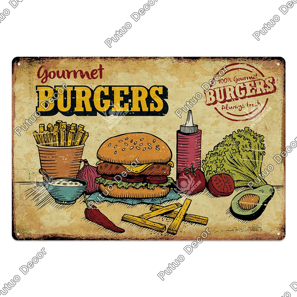Vintage Restaurant Metal Signs