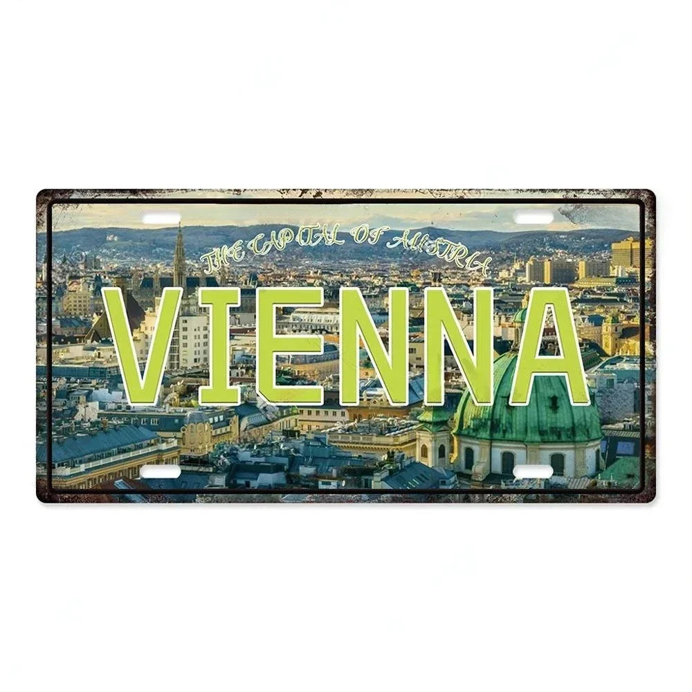 Capital City License Plate Metal Signs