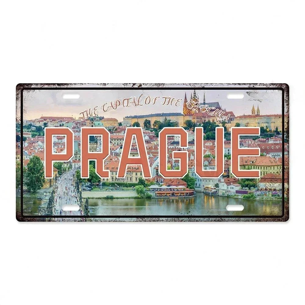 Capital City License Plate Metal Signs