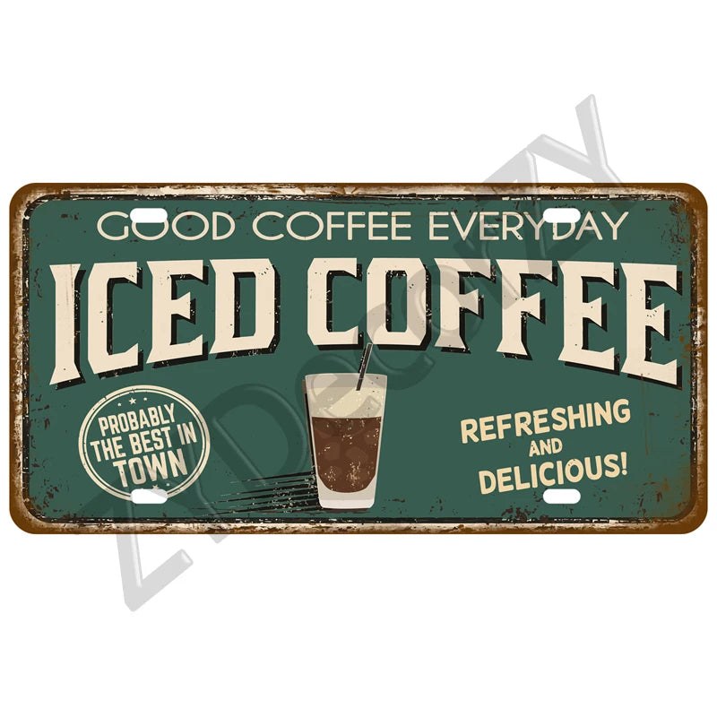 Funny Vintage Metal Signs Beer/Coffee