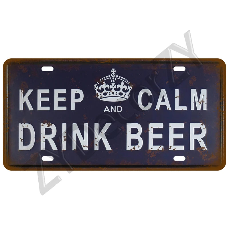 Funny Vintage Metal Signs Beer/Coffee
