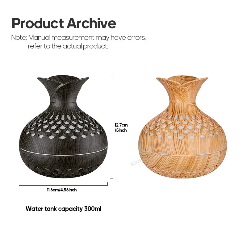 Wood Grain 300ml Essential Oil Diffuser