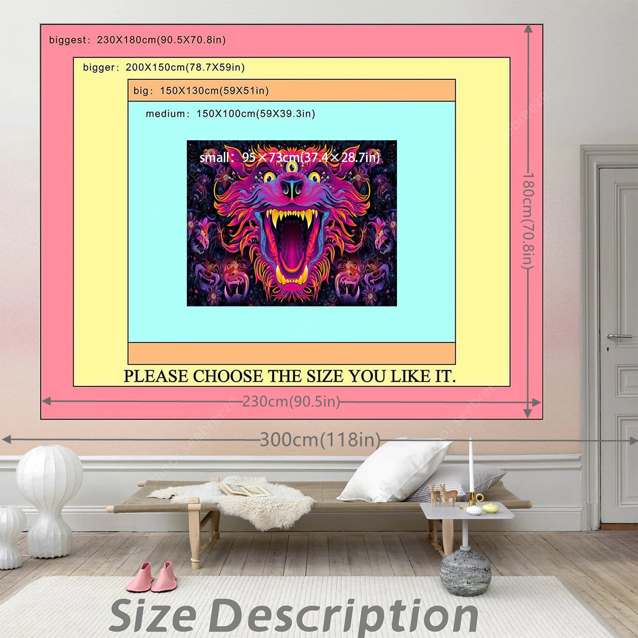 Dragon UV Reactive Tapestries