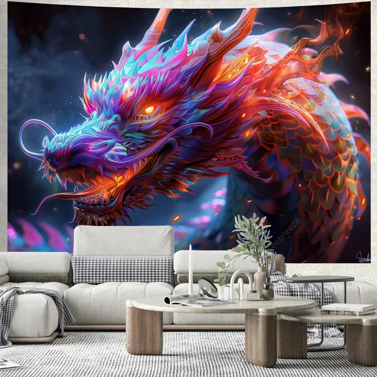 Dragon UV Reactive Tapestries