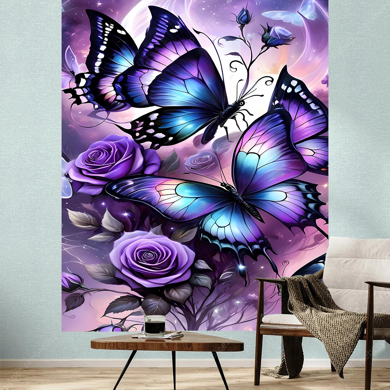 Butterfly UV Reactive Psychedelic Tapestries