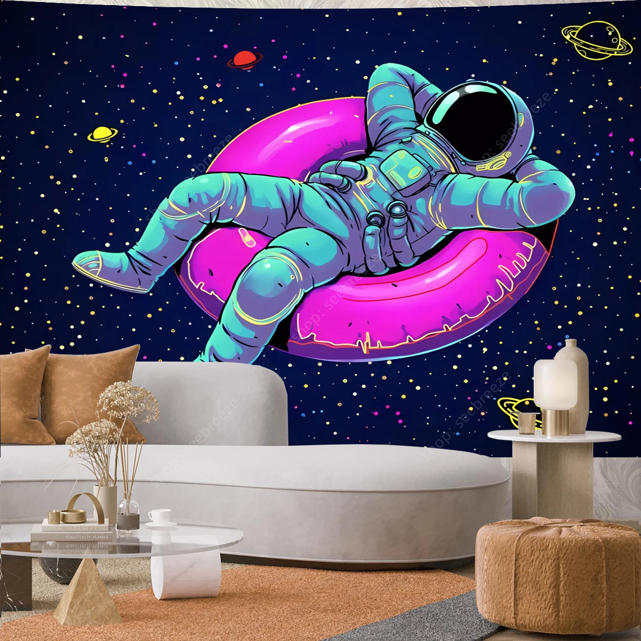 Astronaut UV Reactive Tapestries