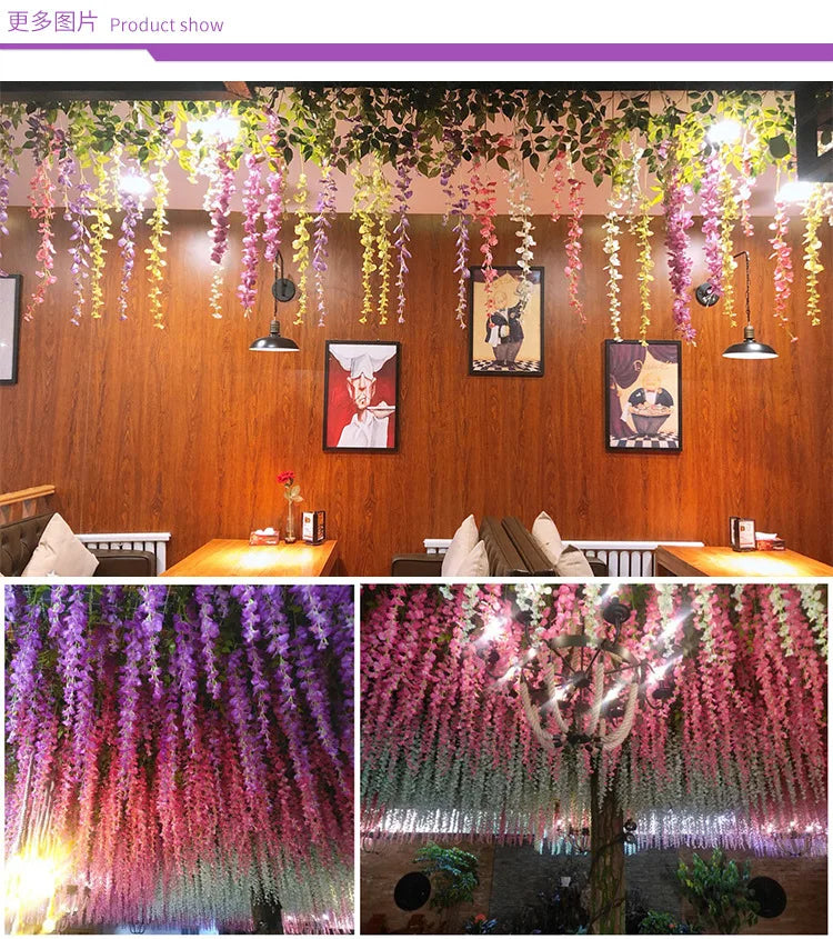 12pcs Artificial Wisteria Flowers