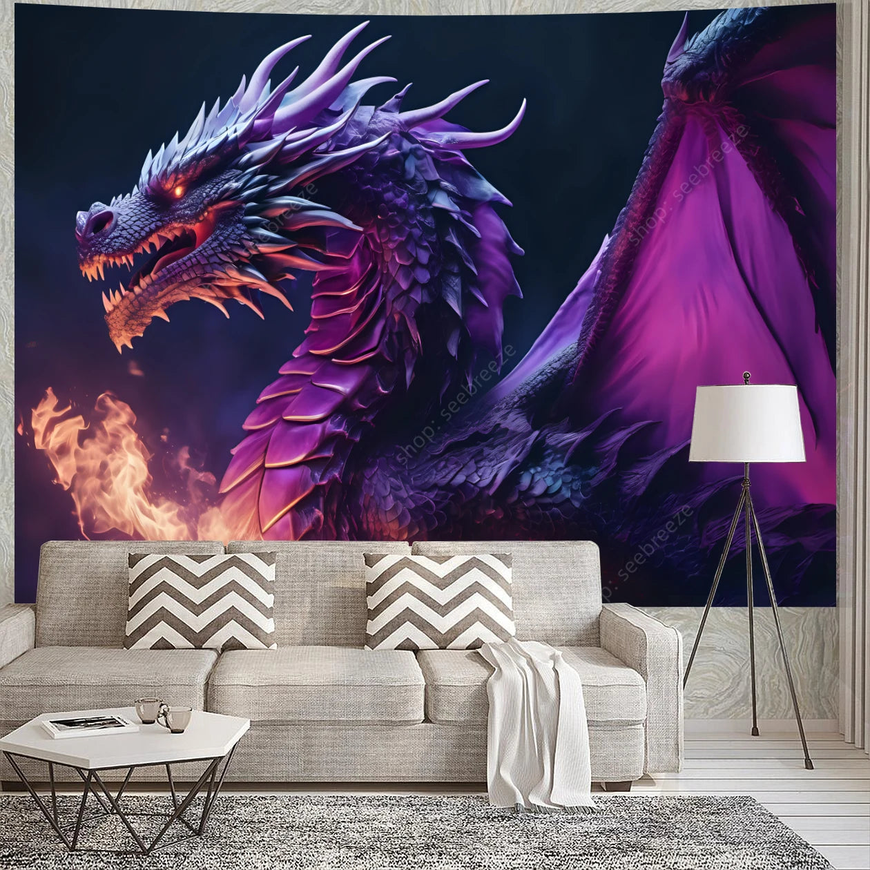 Dragon UV Reactive Tapestries