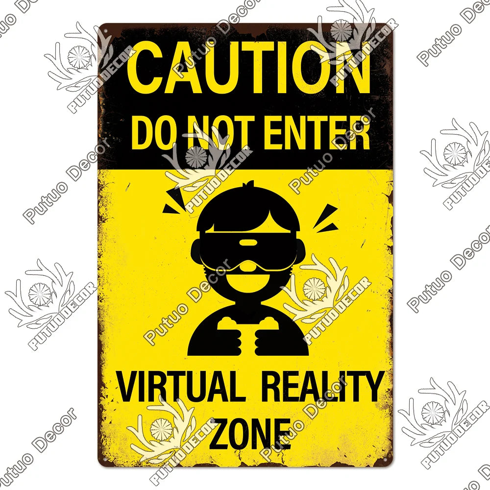 Warning/Danger Vintage Metal Signs