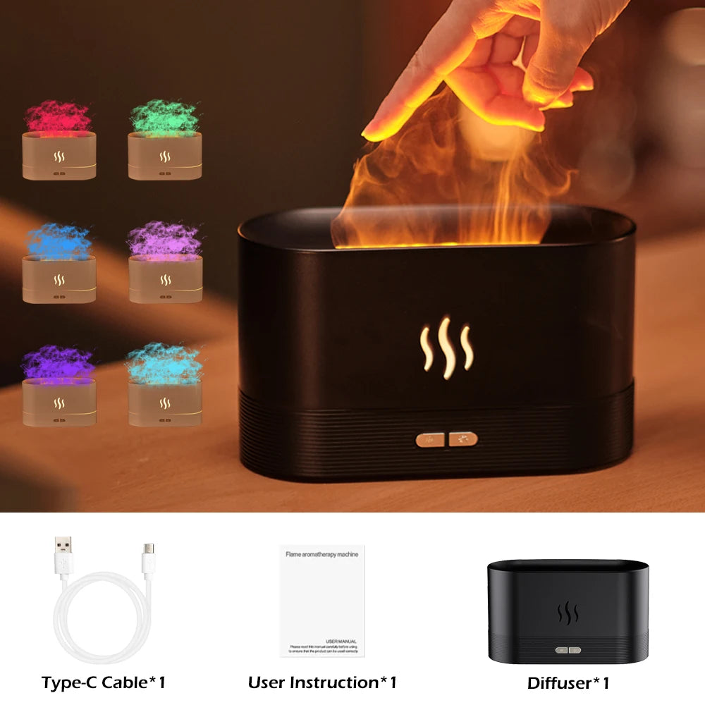 Flame Essential Oil Diffuser With LED