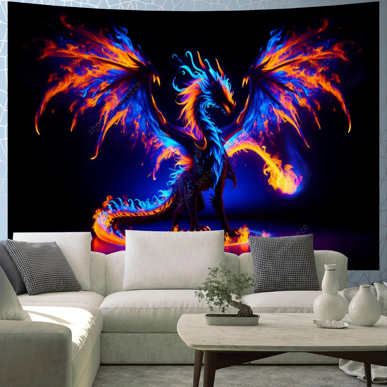 Dragon UV Reactive Tapestries