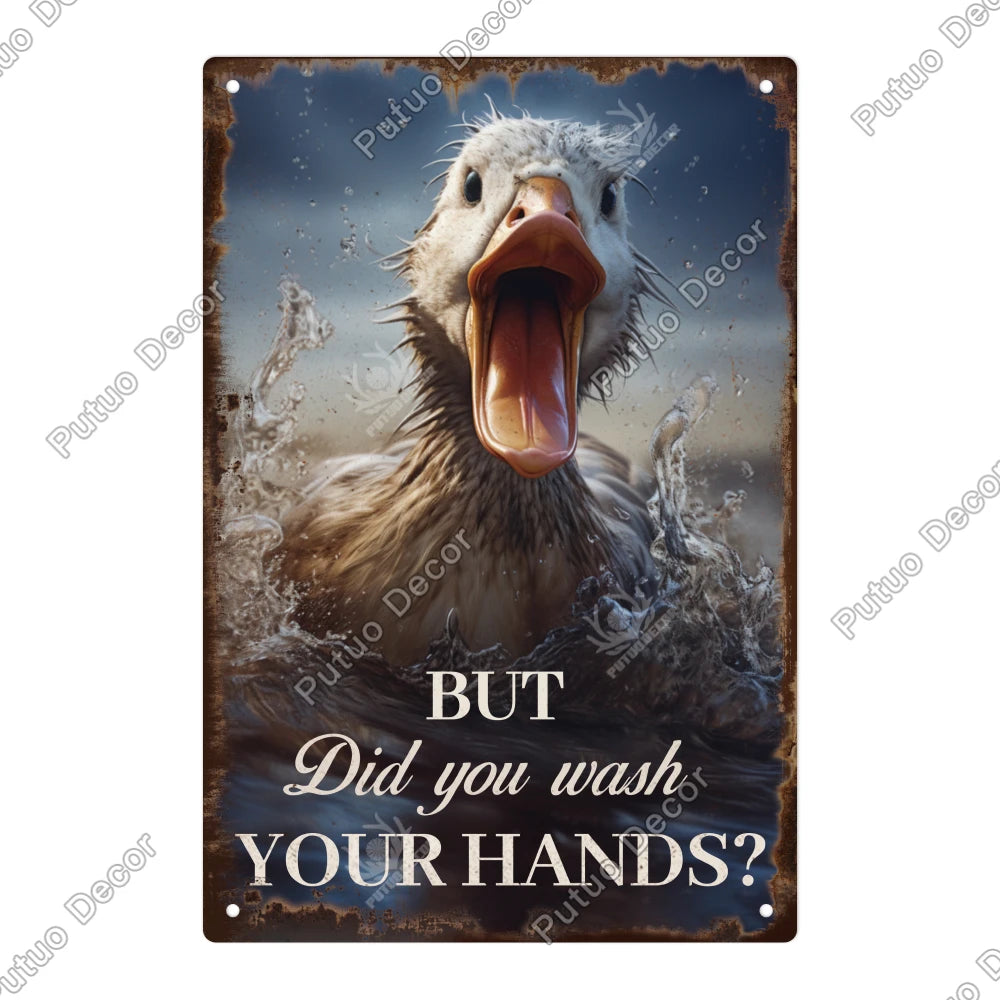 Funny Bathroom Decor Metal Signs