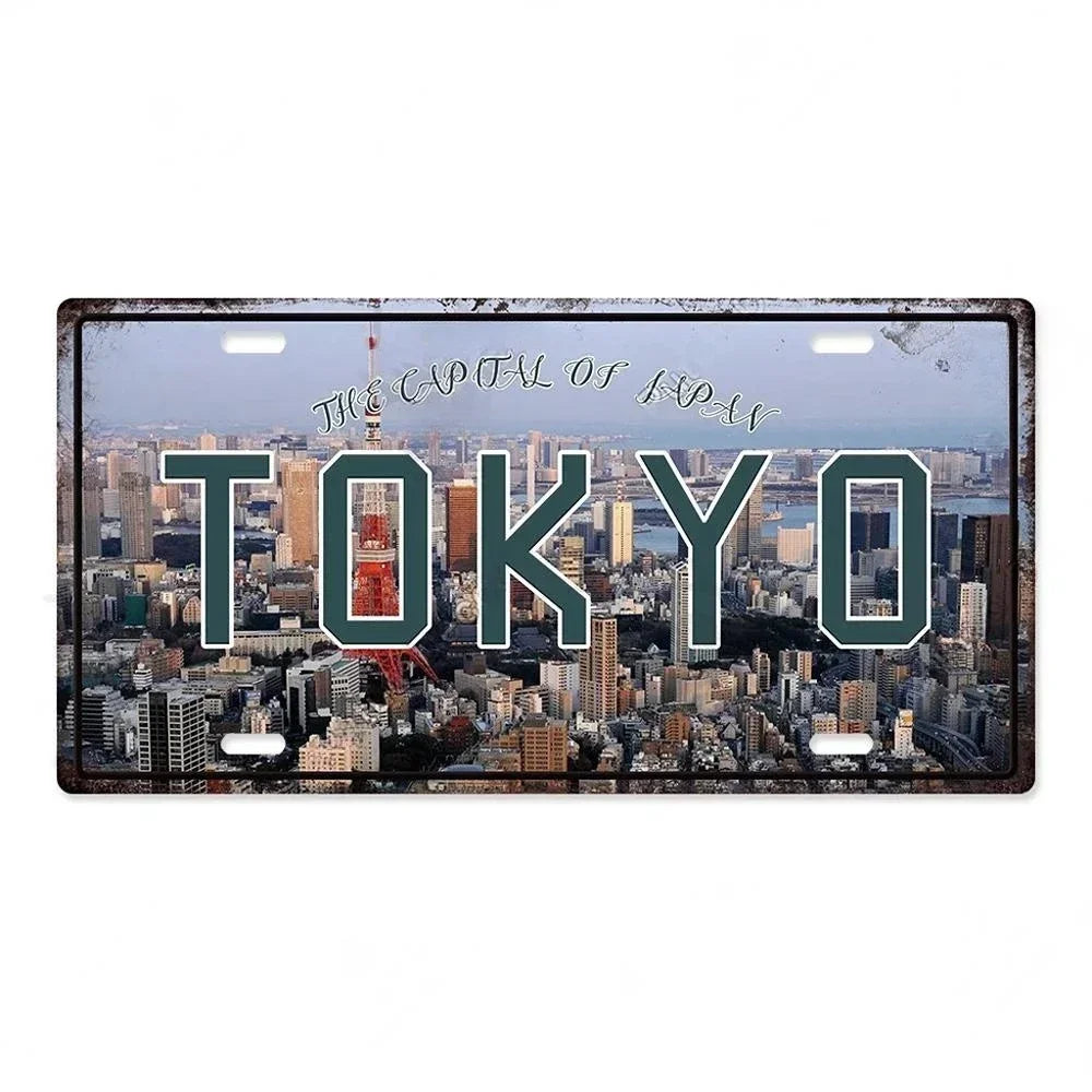 Capital City License Plate Metal Signs