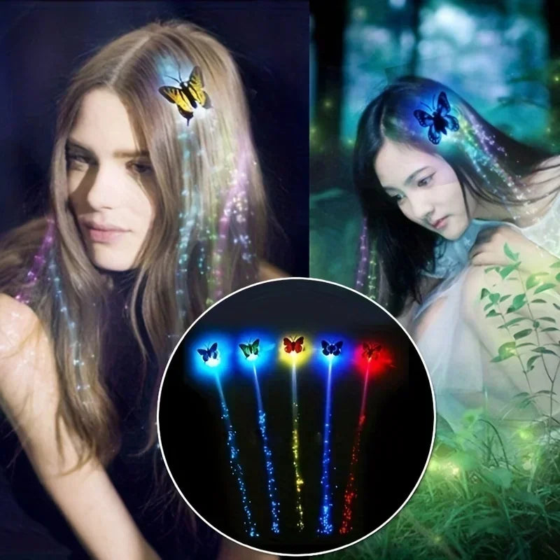 1pc-5pcs, LED Butterfly Hair Clips