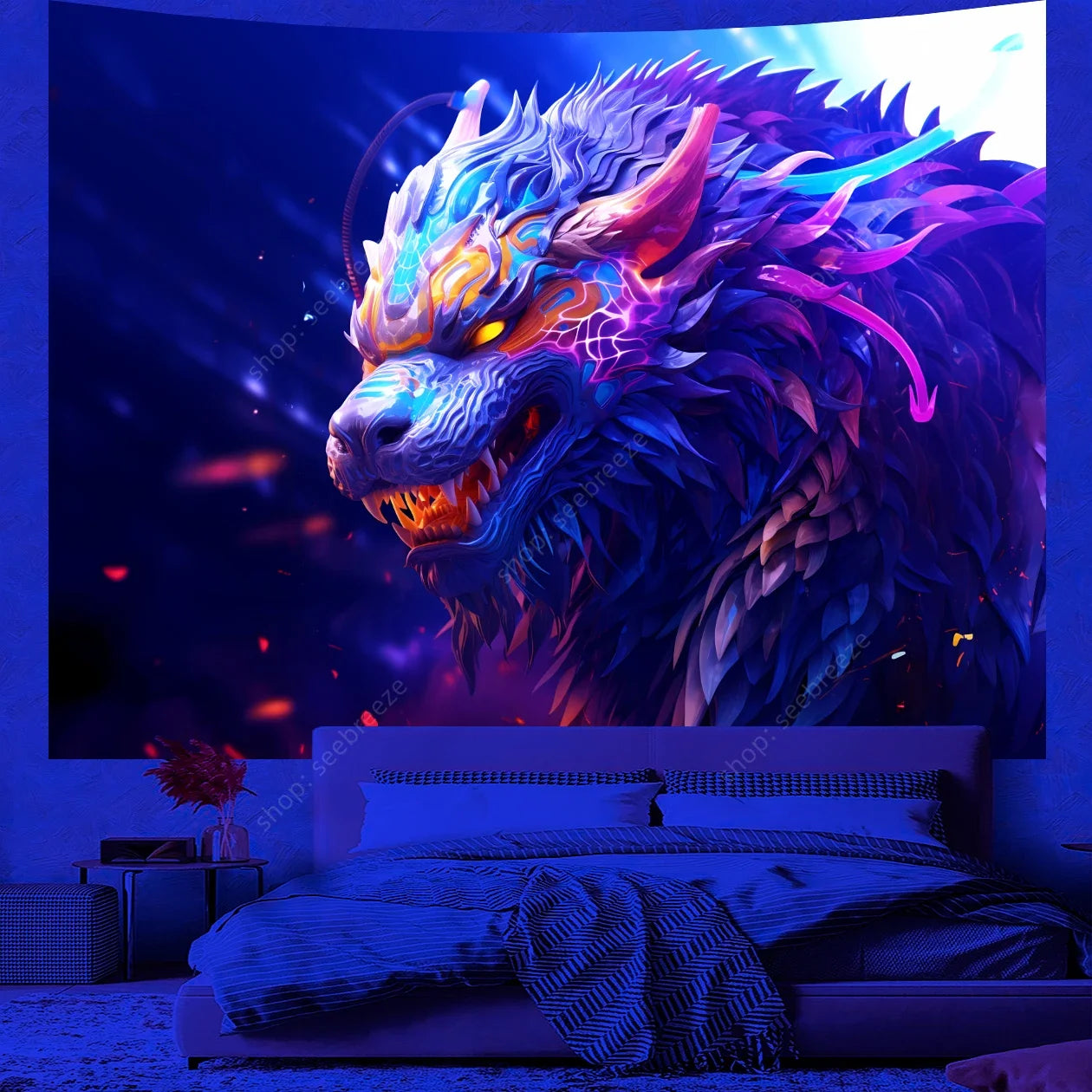 Dragon UV Reactive Tapestries